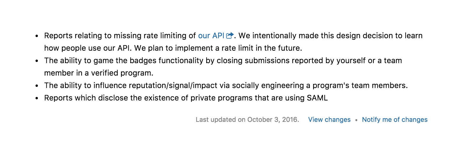 Example of Policy Change Notifications
