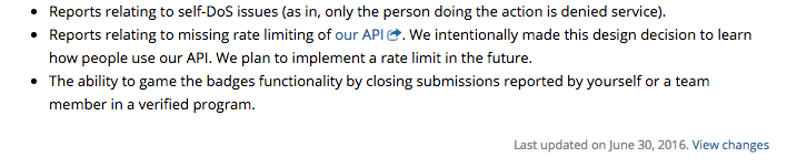 Location of the view changes link