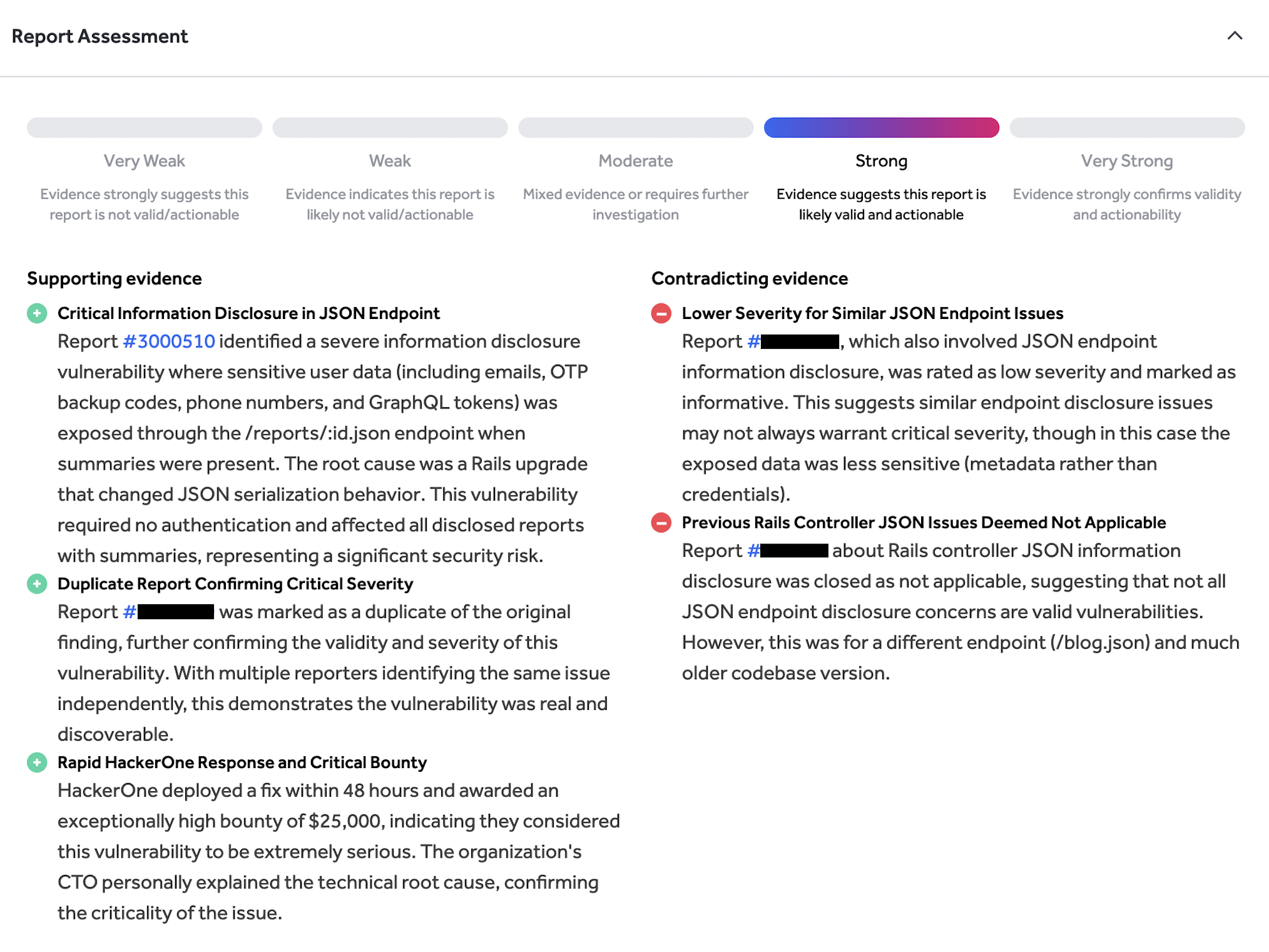 Screenshot of Hai Insight Agent Report Assessment