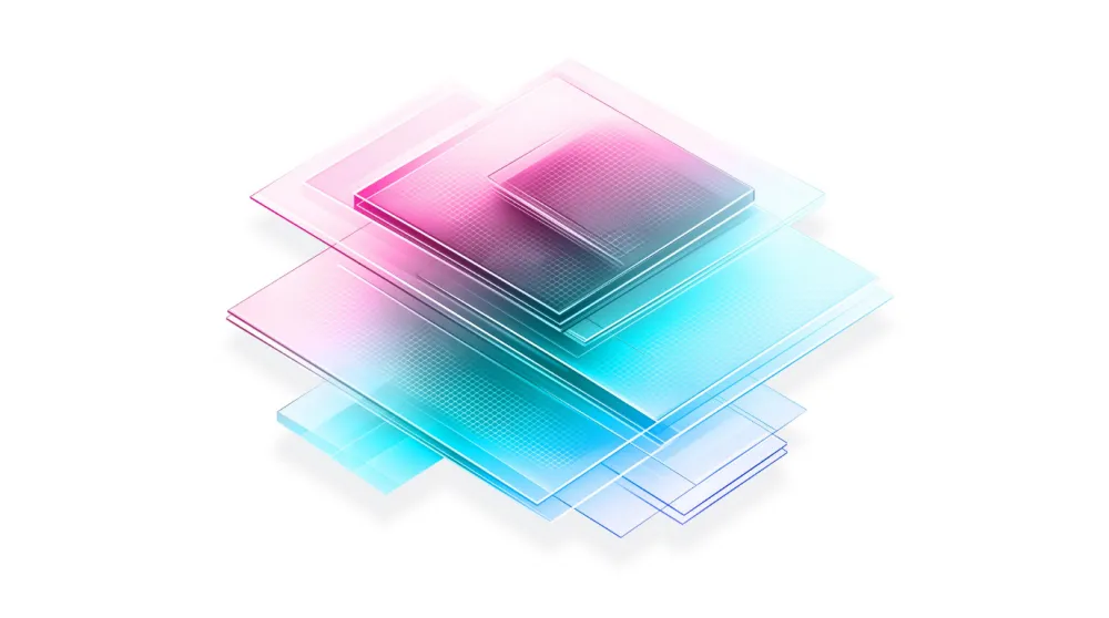 Colored Layers on White Background