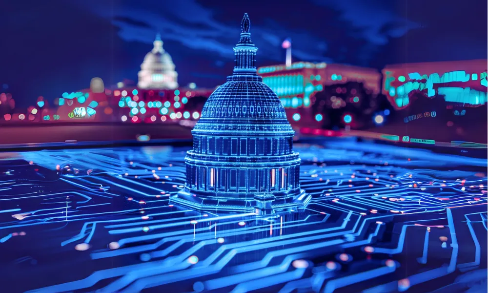 Cyber landscape with the White House