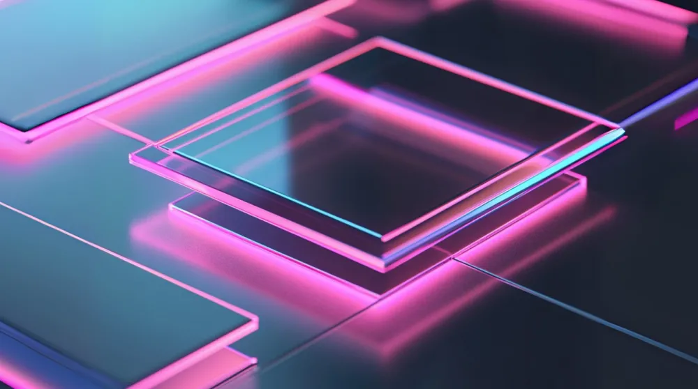 Digital squares on black background