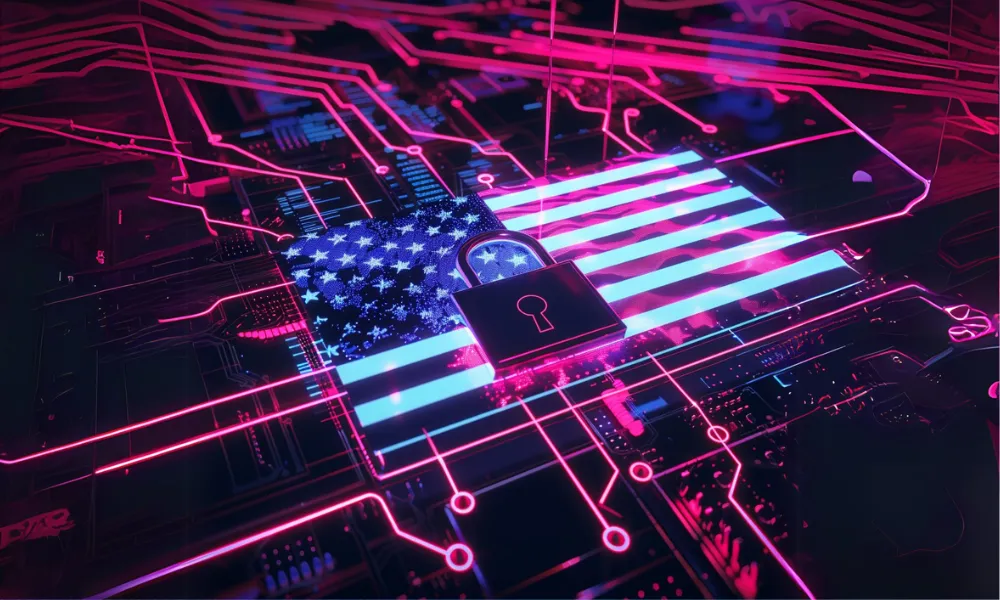 Cyber American Flag Image